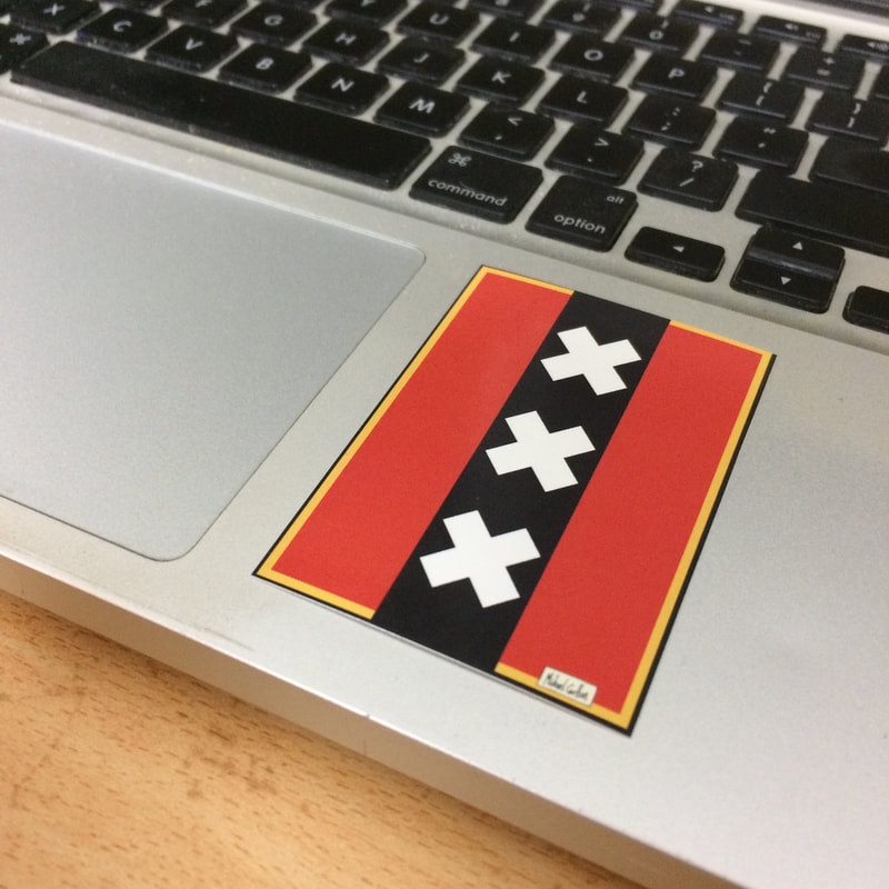 Amsterdam Flag Sticker on Laptop