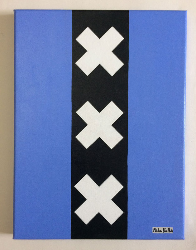 Amsterdam-Flag-Vlag-Painting-by-Michael-Carlton-Boyish-Blue-Design
